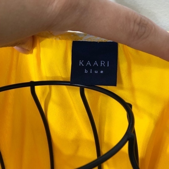 Kaari Blue Keyhole Sleeveless Peasant Summer Dress Small Wedding Spring Lemon - Picture 6 of 8